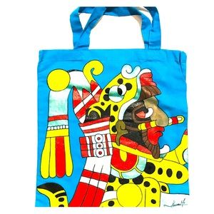 Hand Painted “Aztec Leopard Warrior” Tote